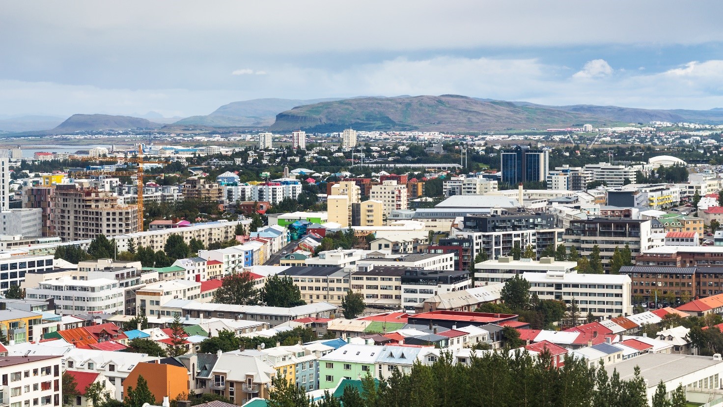 Bygningerne set over Reykjavik